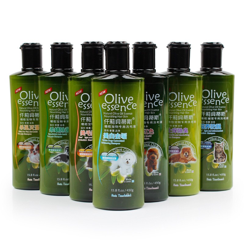Sữa tắm chó mèo Olive Essence 450ml thơm dịu nhẹ, an toàn cho da Donald Pet Shop