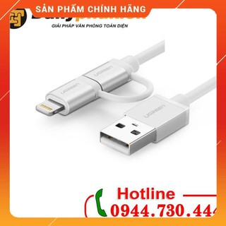CÁP SẠC 2 TRONG 1 USB 2.0 SANG MICRO USB VÀ LIGHTNING UGREEN 20748