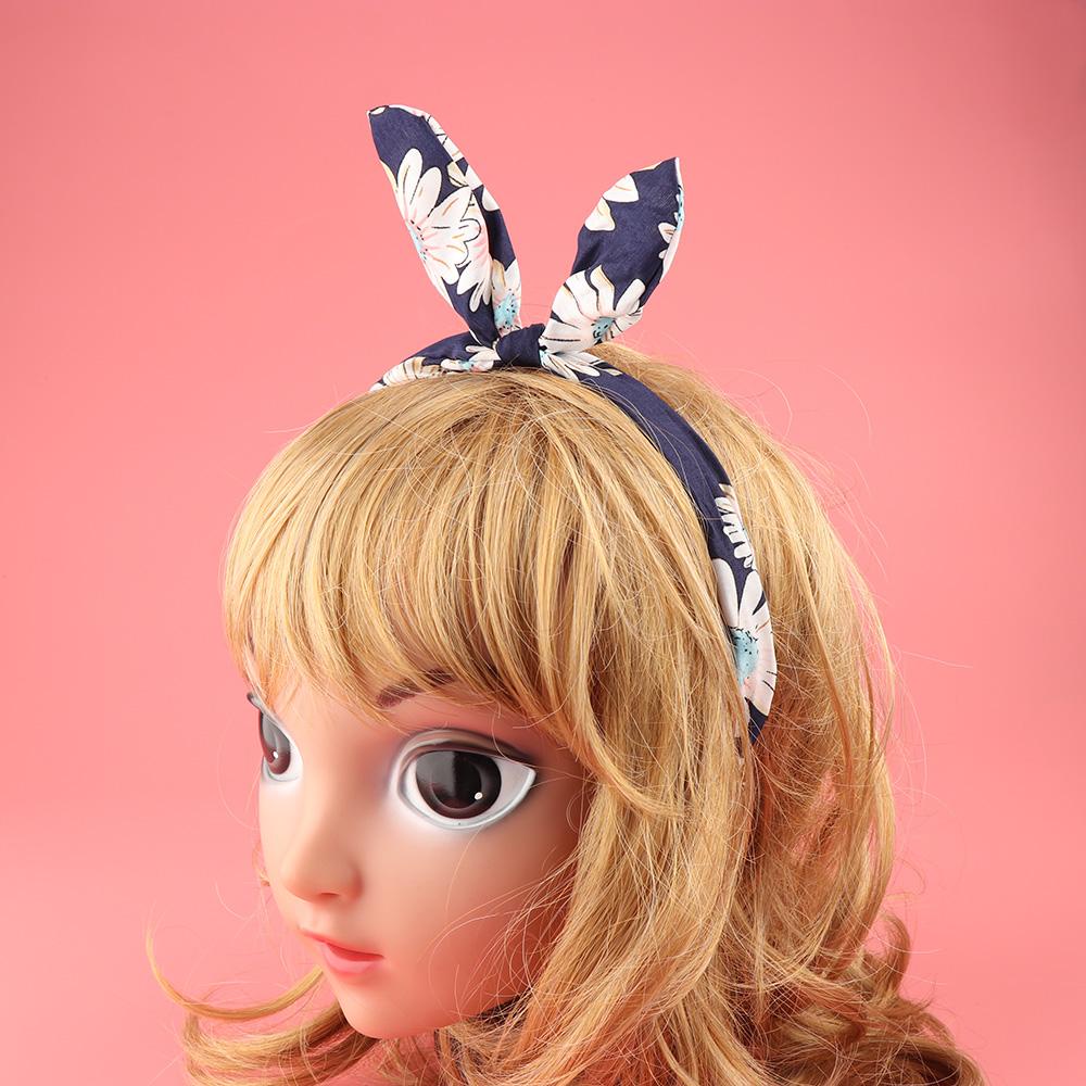 Băng Đô Cài Tóc Đính Nơ Họa Tiết Kẻ Sọc / Hoa Xinh Xắn Thời Trang Cho Bạn Gái