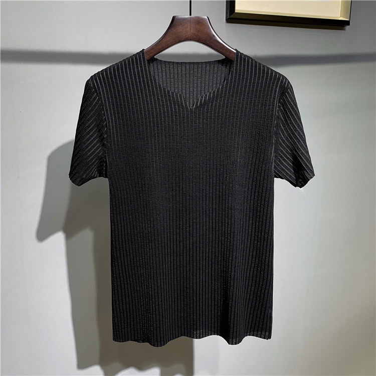 Áo Thun Tay Ngắn Cổ Chữ V Ôm Dáng Phong Cách Hàn Quốc Thời Trang Mùa Hè Hàng Mới Cho Nam