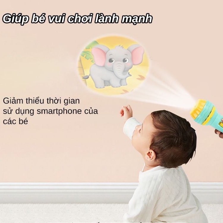 Đèn pin chiếu hình 48 ảnh hoạt hình cho bé.