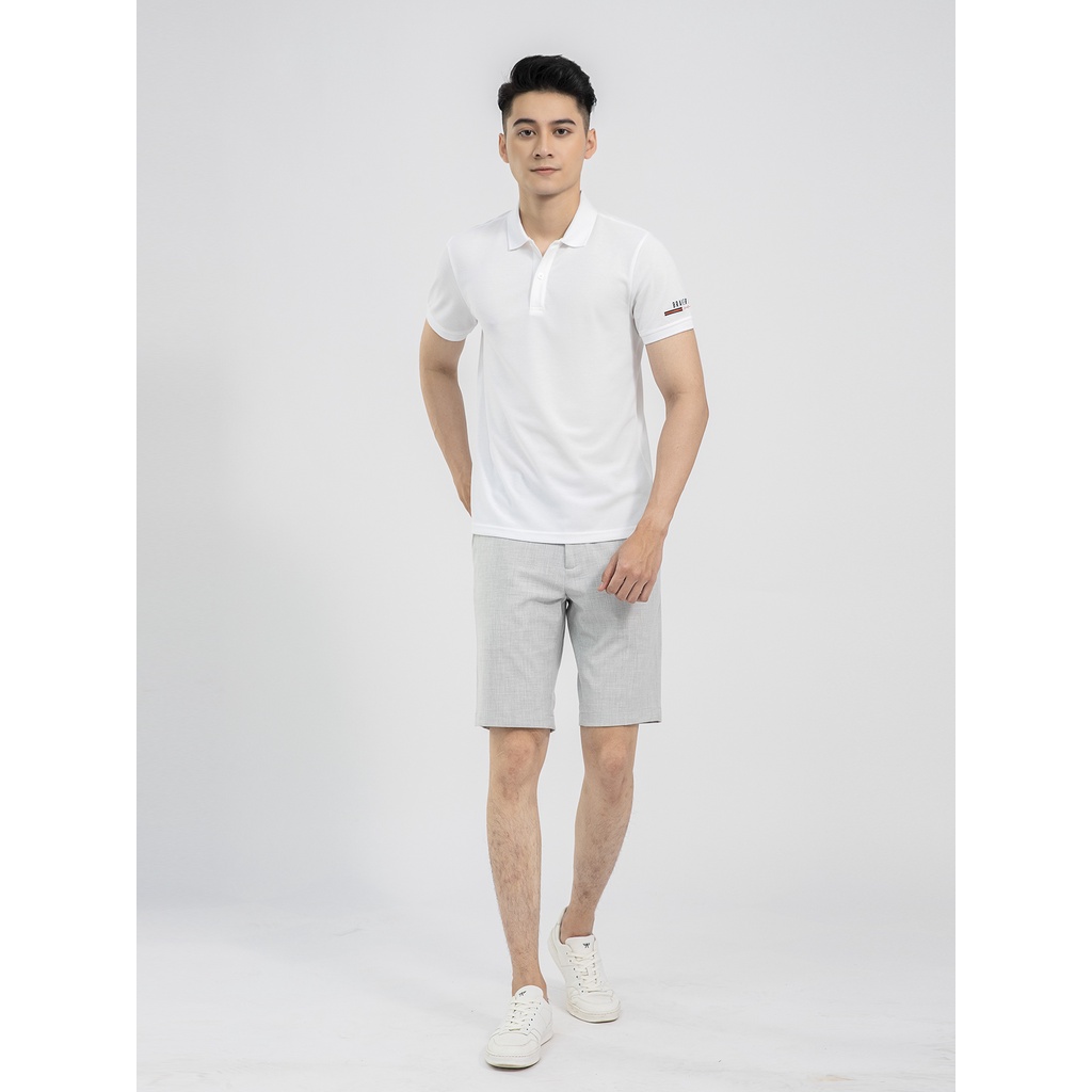 Áo polo nam ARISTINO chất liệu cotton mềm mại, cổ áo dệt rib, tay trái in họa tiết đầy tinh tế - APS026S1