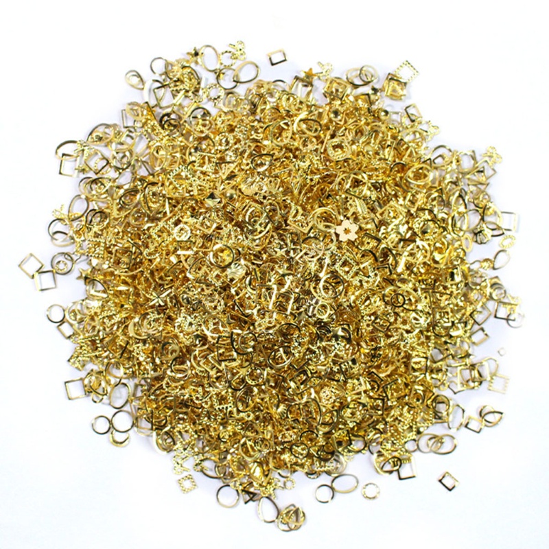 Set 500 Đinh Tán Kim Loại Hình Trăng Sao 3D Trang Trí Móng Tay