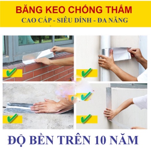 Băng Keo Chống Thấm Rộng 5cm và10cm x Dài 5m, Miếng Siêu Dính, Chống Thấm Nước..ĐTCA