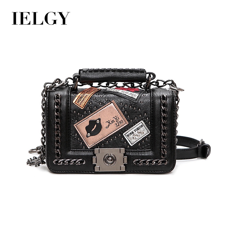 Túi Đeo Chéo Đính Đinh Tán Có Khóa Thời Trang Phong Cách Hàn Quốc Cho Nữ