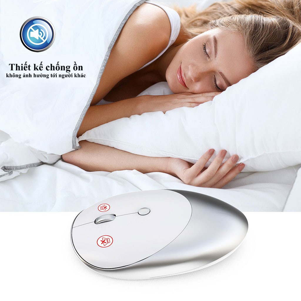 Chuột không dây bluetooth HXSJ T36 không gây tiếng ồn sạc 1 lần dùng 1 tuần kết nối 3 thiết bị cho Laptop PCTivi