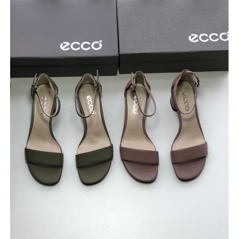 Sandal nữ cao gót thương hiệu Ecco da thật cao cấp màu sắc cơ bản dễ phối đồ