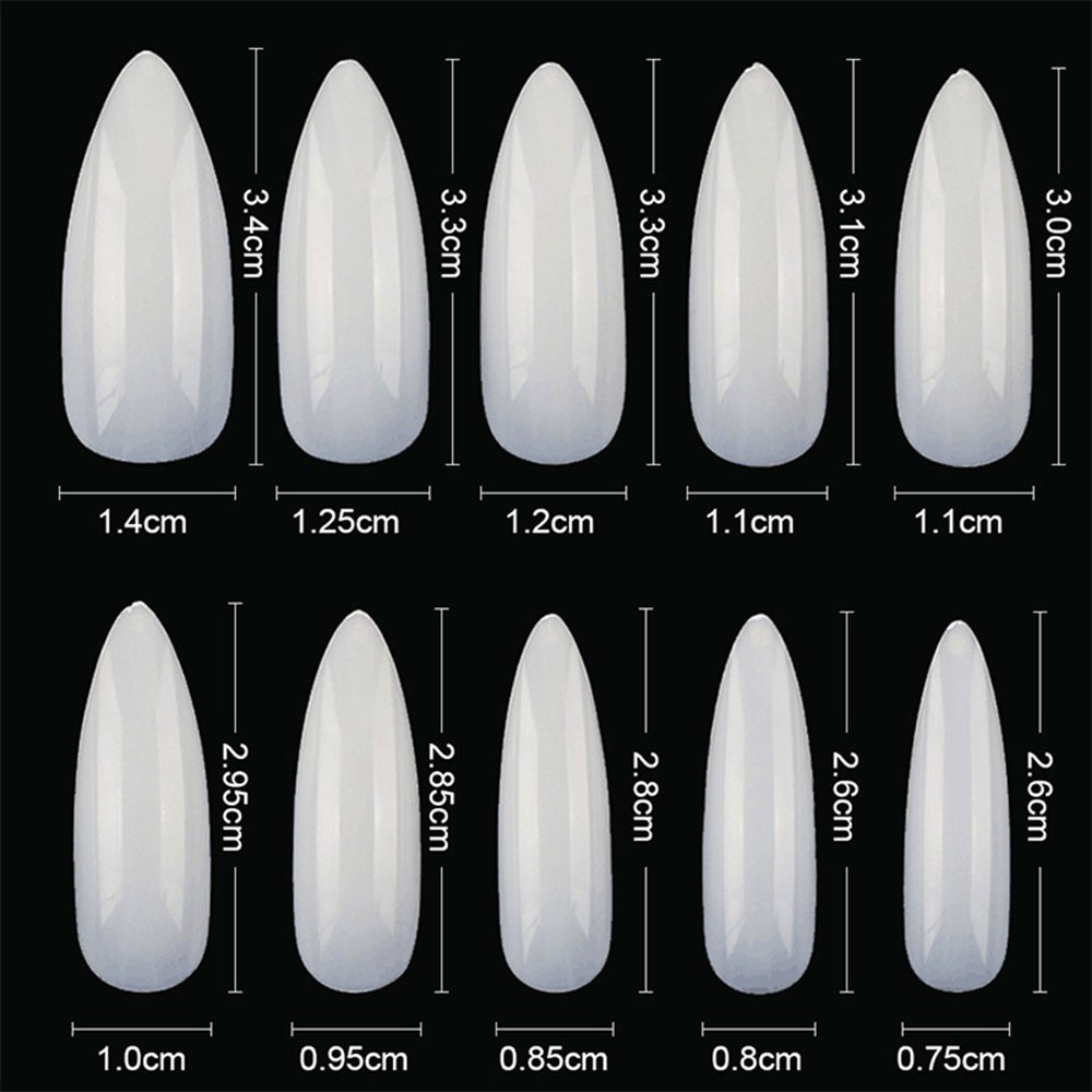 [Hàng mới về] Set 100 móng tay giả 3 màu bao phủ toàn bộ móng tay làm từ acrylic trang trí thủ công chuyên nghiệp