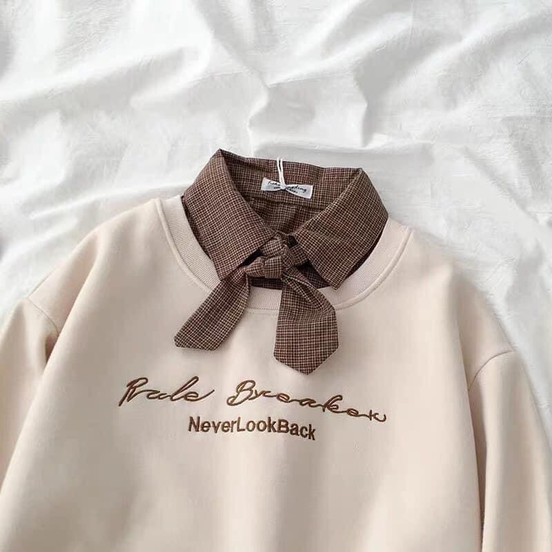 Set áo nỉ cổ nơ kèm quần