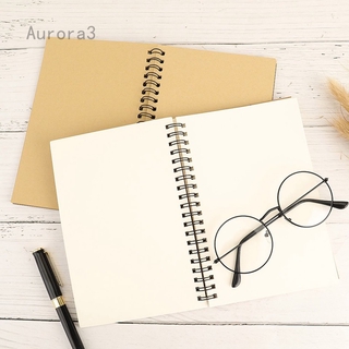 Aurora3 Sổ tay giấy thủ công cuộn lò xo theo phong cách retro dùng để vẽ viết nhật ký