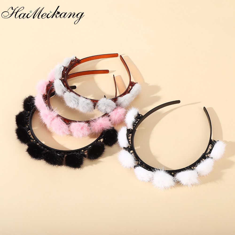 Băng đô Haimeikang đính quả cầu lông thời trang thu đông mới 2022 dễ thương