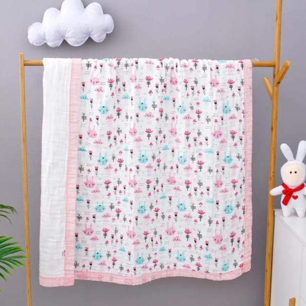 Khăn tắm vải xô 6 lớp Aden&anais vải xô bo viền hàng siêu mềm mại cho bé