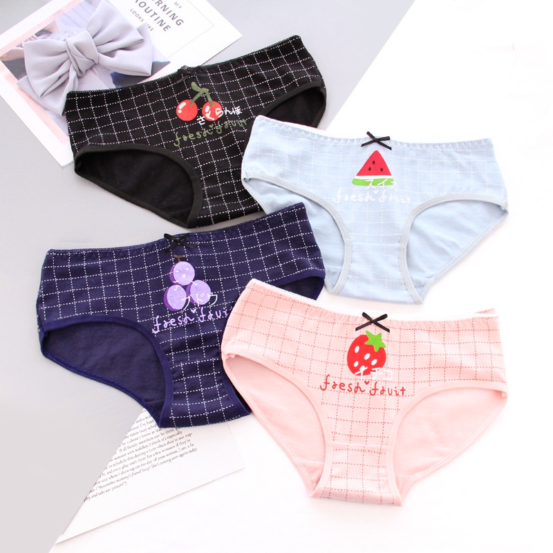 Quần lót nữ cotton hình trái cây dễ thương