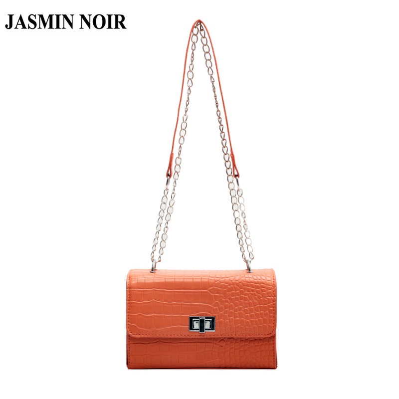 Túi Xách JASMIN NOIR Đeo Vai Họa Tiết Da Cá Sấu Thời Trang Cho Nữ