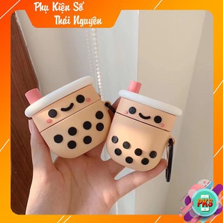 Vỏ bao đựng tại nghe airpod - Case airpod Airpod 1, 2 Trà sữa chân trâu chống va đập