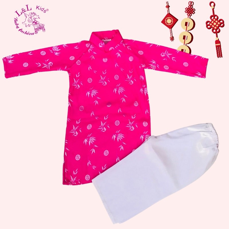Áo dài gấm Thái Tuấn cho bé 2- 4 tuổi ( kèm quần phi trắng )