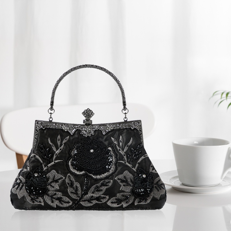 Ví Cầm Tay Đính Hạt Kim Sa Lấp Lánh Thanh Lịch Dành Cho Nữ