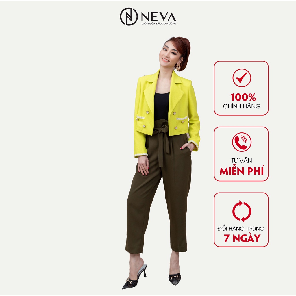 Áo vest nữ công sở NEVA dáng lửng màu vàng W620093