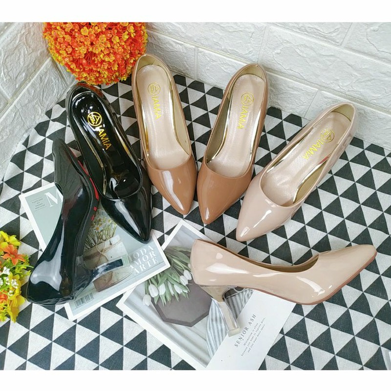 Giày Cao Gót Da Bóng Hàng Thiết Kế Gót Meka _HDO701 | BigBuy360 - bigbuy360.vn