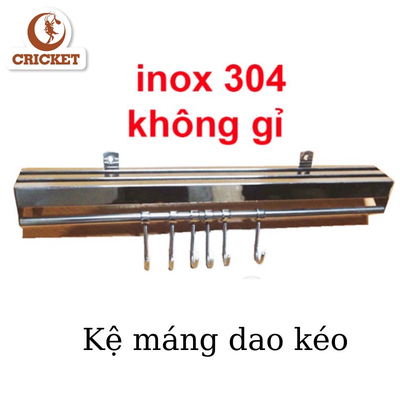 Máng cài dao, kéo INOX 304 không gỉ sét - Giá cài dao có móc tiện lợi, dễ lắp đặt