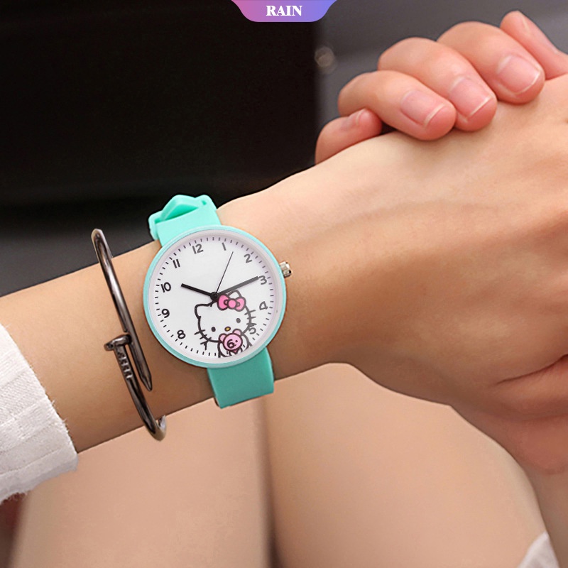 Đồng Hồ Đeo Tay Họa Tiết Hello Kitty Dễ Thương Cho Bé Gái