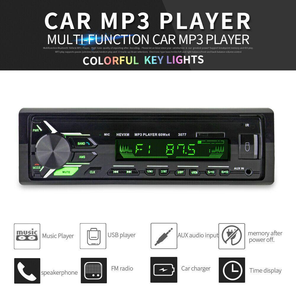 MYRONGVN Máy Nghe Nhạc MP3 12V Rảnh Tay Gắn Bảng Điều Khiển Xe Hơi