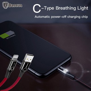 Cáp sạc Lightning tự ngắt Baseus C Shape Light cho iPhone 6/ 7/ 8/ iPhone X/ iPad (2.4A)