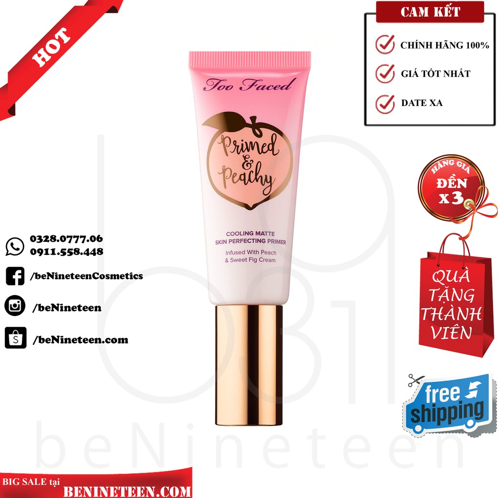 Kem Lót Too Faced Primed & Peachy Cooling Matte Perfecting Primer | BigBuy360 - bigbuy360.vn