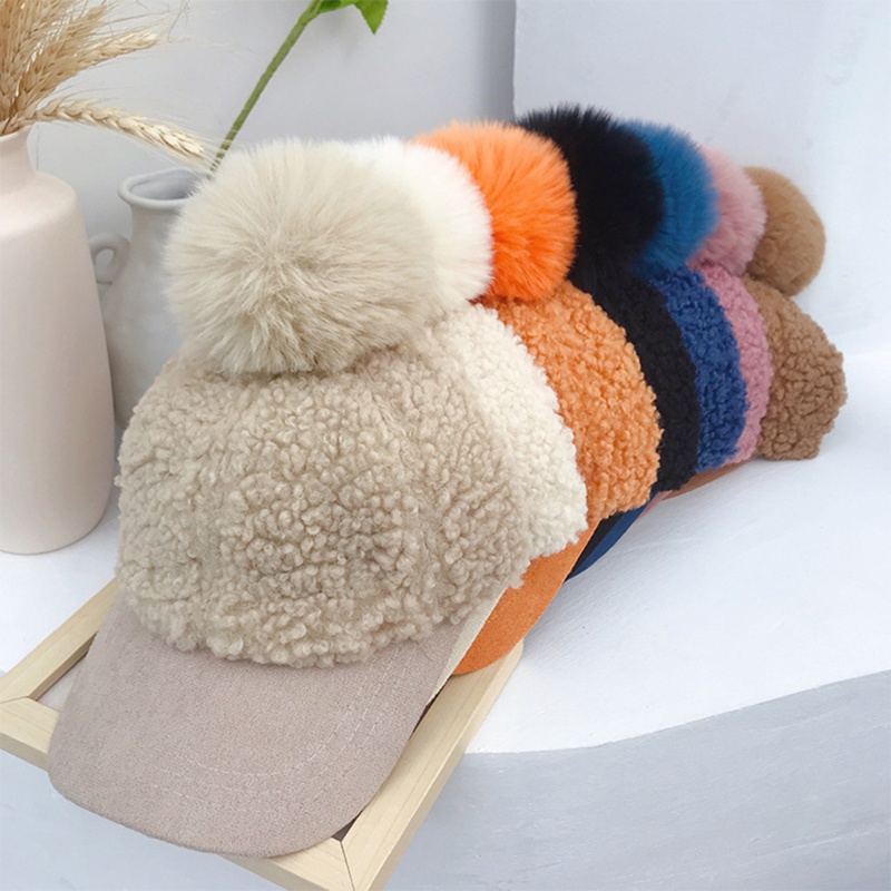 Mũ Lưỡi Trai Giả Lông Cừu Màu Trơn Chống Nắng Giữ Ấm Tùy Chỉnh Màu Sắc Cổ Điển Thời Trang Cho Nữ