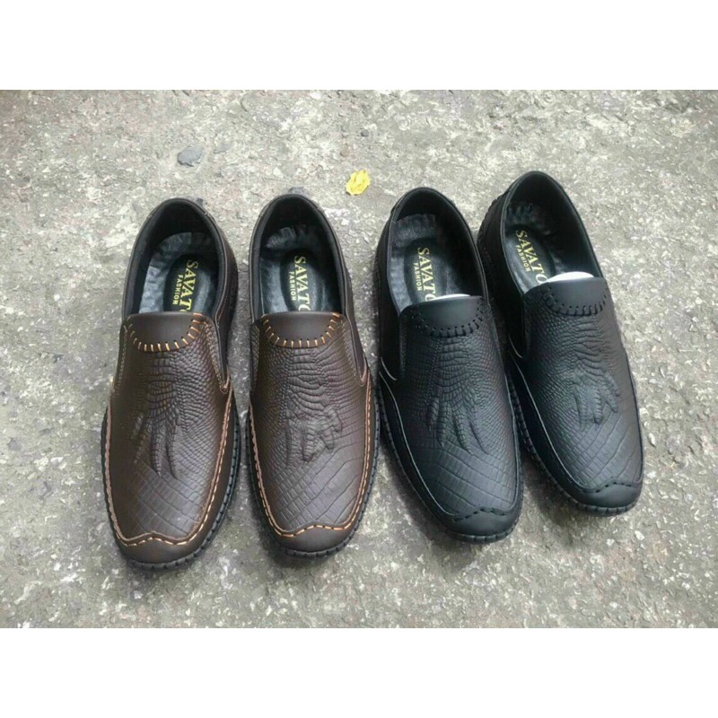 Giày lừoi nam vân cá sấu-Tặng 1 đôi lót giày+ 1 hộp xi cùng màu