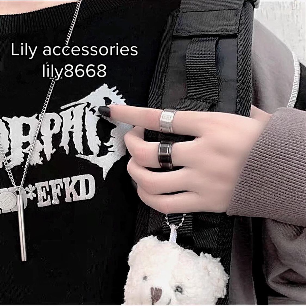 nhẫn titan nam nữ khía cạnh không gỉ không đen