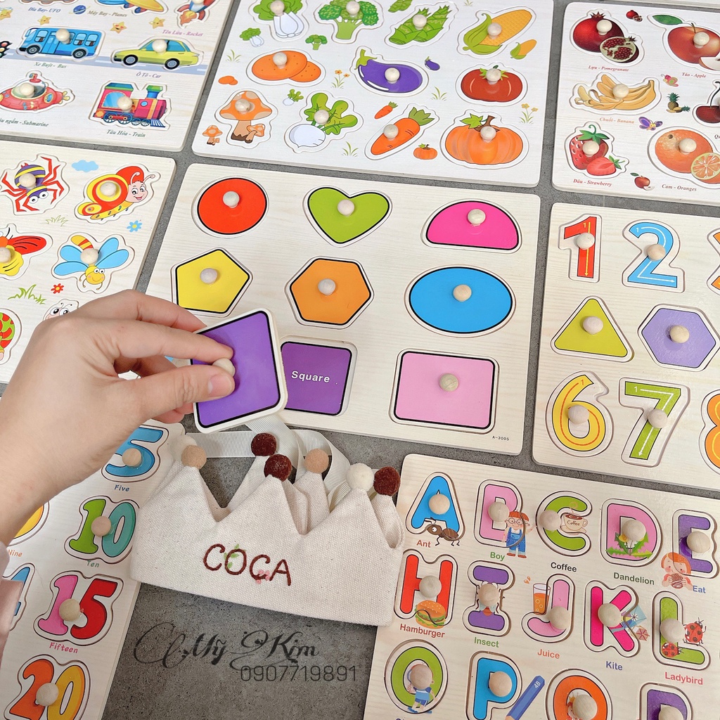 BẢNG GỖ GHÉP HÌNH CHO BÉ PHÁT TRIỂN TƯ DUY, KHẢ NĂNG QUAN SÁT
