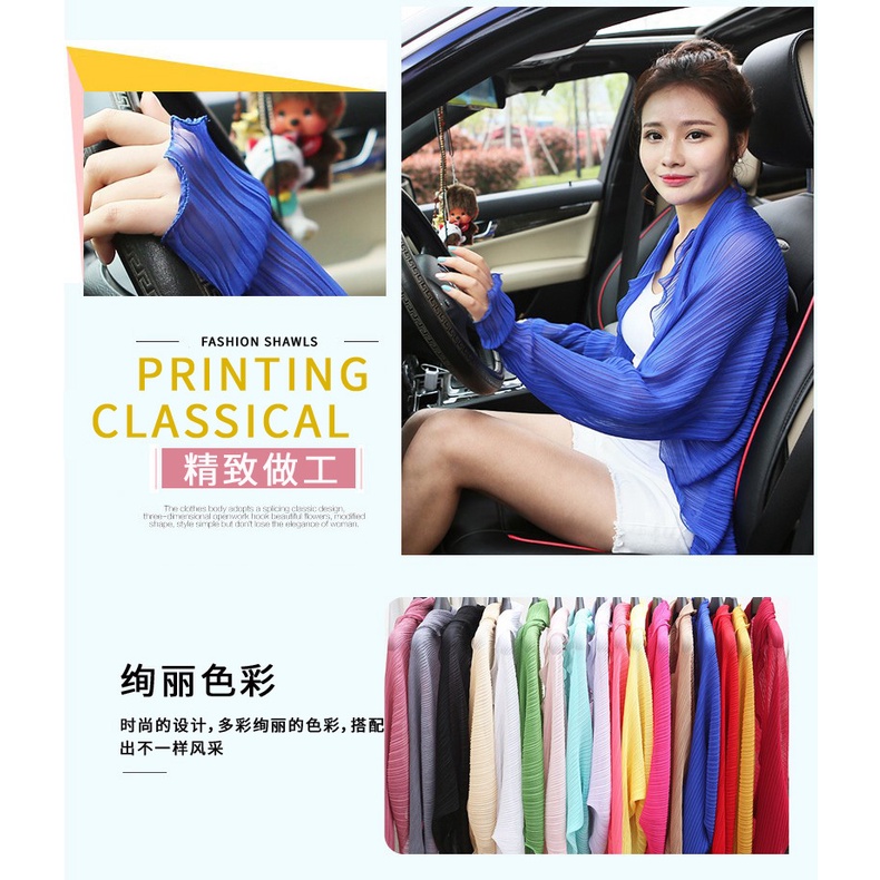 Khăn Choàng Lụa Chiffon Chống Nắng Dễ Phối Đồ Cho Nữ