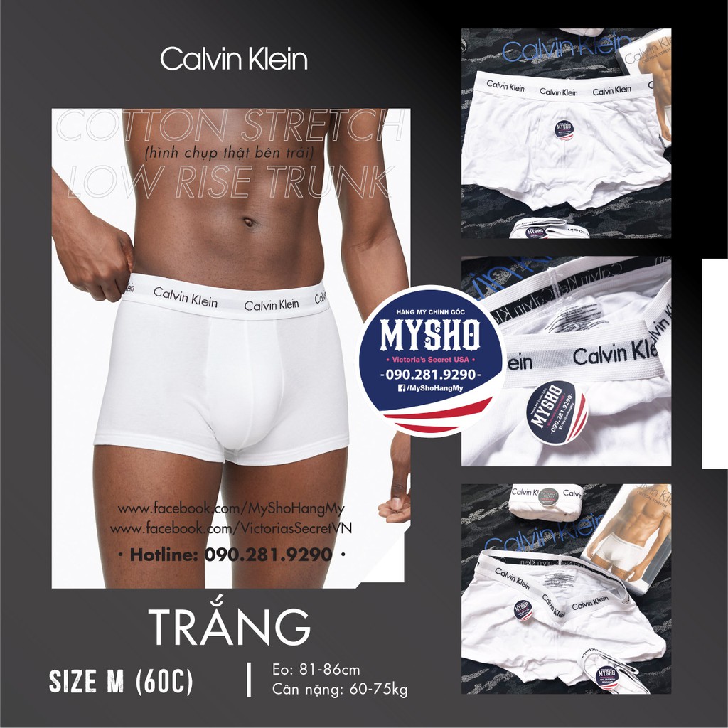 Quần Màu Trắng (MS:60) Với chất liệu Cotton Streetch, Với Kiểu dáng Low Rise Trunk