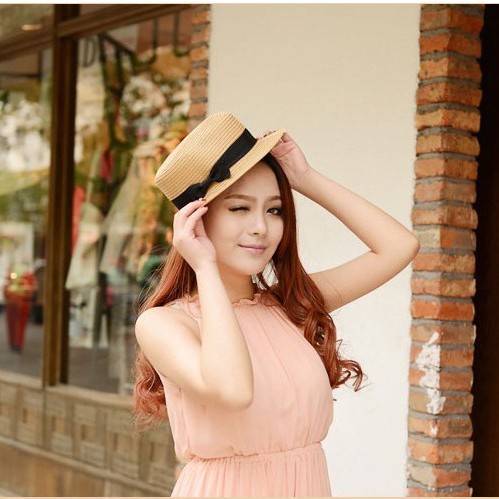 Nón Cói Đi Biển Vành Nhỏ Nơ Đen