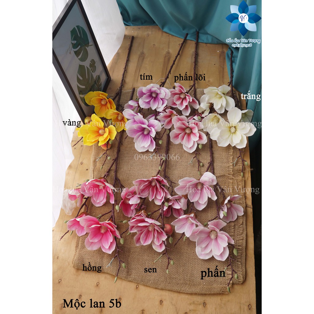 Hoa Giả 🌺FREESHIP🌺 Cành Hoa Mộc Lan 5 Bông