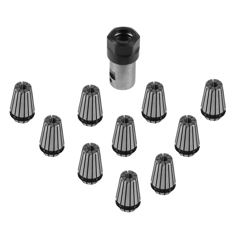 Set 10 Kẹp Lò Xo Er16 + Trục Động Cơ Mở Rộng 8Mm Cho Máy Tiện Cnc