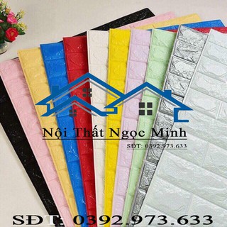 [Xả Kho Giá Sỉ] Xốp dán tường giả gạch 3D - Loại 1 - Khổ 70 x 77 cm - Chống ẩm mốc cách âm cách nhiệt - Có keo dán sẵn