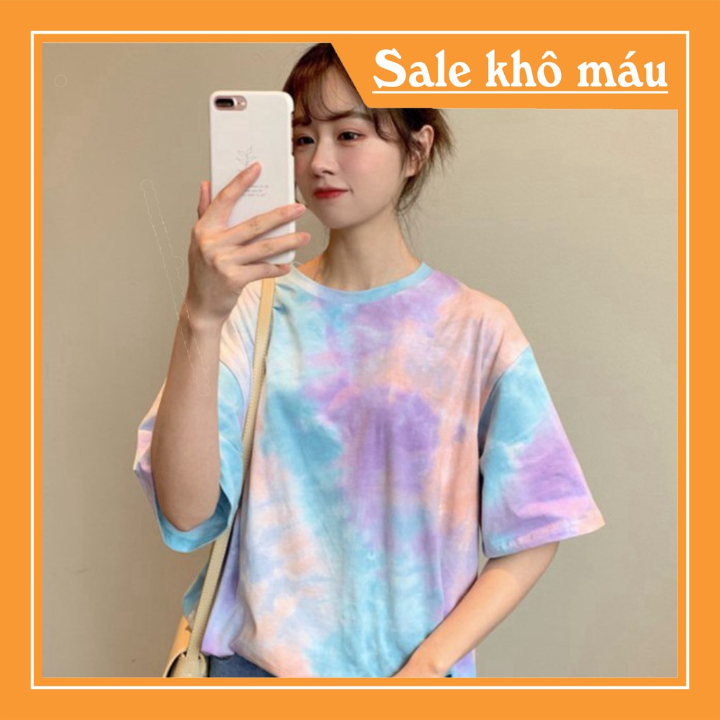 Áo thun unisex tay lỡ - Áo thun loang màu form rộng siêu hot | BigBuy360 - bigbuy360.vn