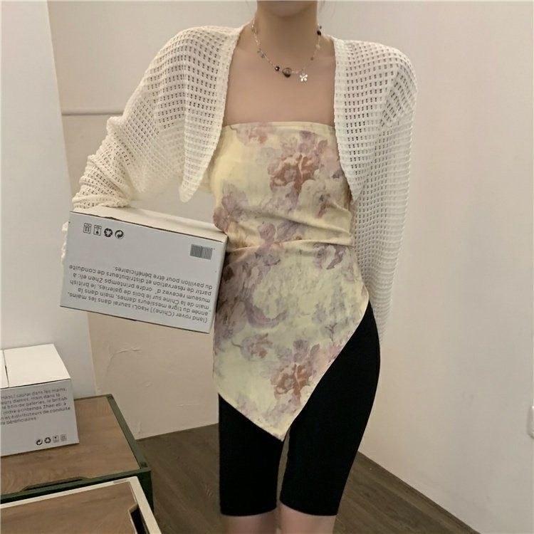 Áo Khoác Cardigan Chống Nắng Mỏng Dáng Ngắn Tay Dài Thời Trang Mùa Hè Cho Nữ