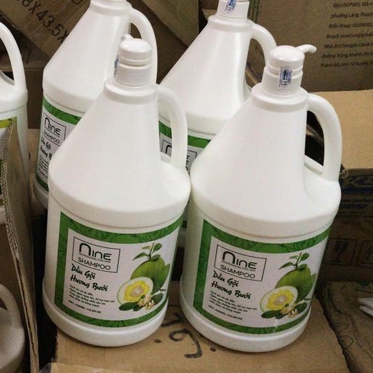 [Siêu Sale] [Giá hủy diệt] [Ảnh thật] Can Dầu gội hương bưởi Nine 4200ml