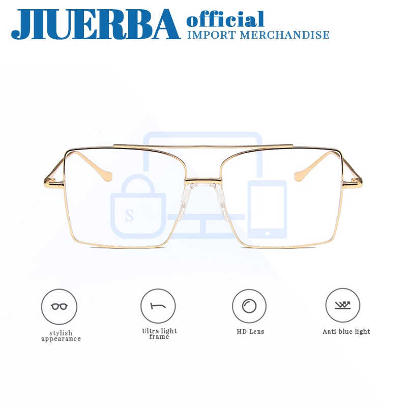JIUERBA Kính Chống UV400 Gọng Đôi Siêu Nhẹ Thời Trang Hàn Quốc