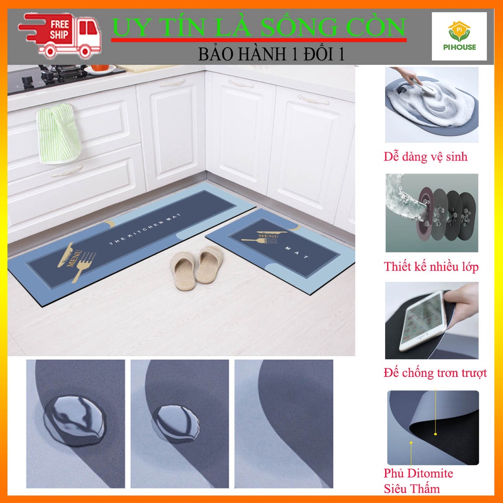 [RẺ VÔ ĐỊCH] Thảm trải sàn cao cấp lau chân nhà bếp, nhà tắm đẹp thấm hút tốt, siêu thấm, chống trượt