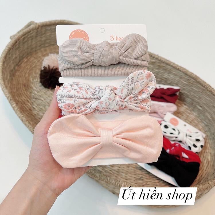 Set 3 turban cài tóc cao cấp chính hãng ChicBaby cho bé gái 0-3 tuổi