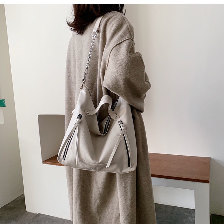 TÚI XÁCH TONE DA QUAI XÁCH DÂY PHỐI XÍCH SIZE 40X24CM