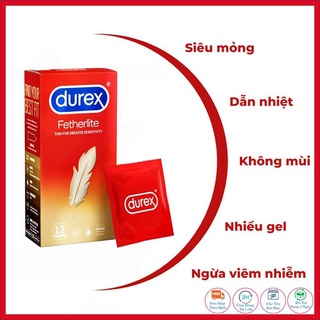Bao cao su Durex Fetherlite siêu mỏng 12pcs