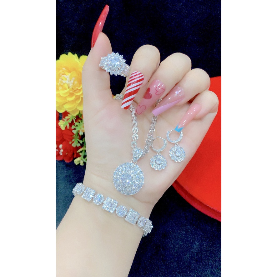 Bộ trang sức 4 món mạ bạch kim siêu xinh