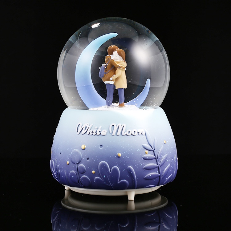 Quả Cầu Tuyết Phát Nhạc Đôi Tình Nhân Ôm Nhau Lãng Mạn Quà Tặng Ý Nghĩa Tình yêu Tỏ tình