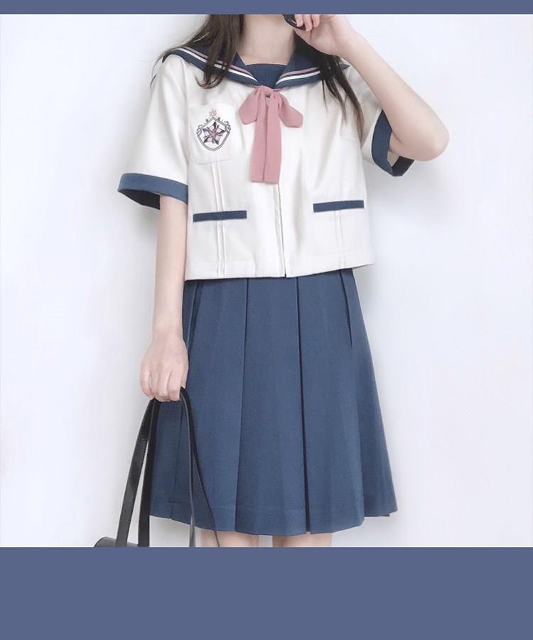 【Snow Cherry】Two Orthodox JapaneseJKUniform Original Sailor Suit Summer Clothes Long-Sleeved Shirt College Style School Uniform【5Month10Day After】