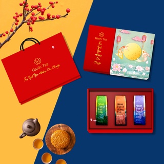 Hộp chè biếu Trung Thu chè shan tuyết cổ thụ hà giang hộp quà trung thu quà tặng ý nghĩa sang trọng